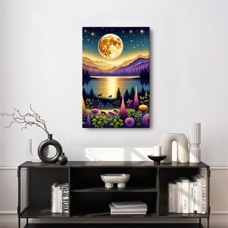 OBRAZ KOUZELNÁ NOČNÍ KRAJINA S MĚSÍCEM - PICTURES - 🔥 TOTAL SALE 🔥
