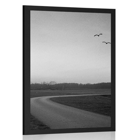 POSTER ENCHANTING SUNSET IN BLACK AND WHITE - BLACK AND WHITE - POSTERS