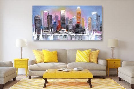 OBRAZ POBREŽNÉ MESTO - OBRAZY MESTÁ - OBRAZY