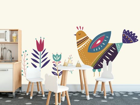 TAPETA PŘÍRODA V LIDOVÉM NÁDECHU - VINTAGE A RETRO TAPETY - TAPETY