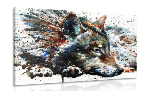 CANVAS PRINT WOLF IN WATERCOLOR DESIGN