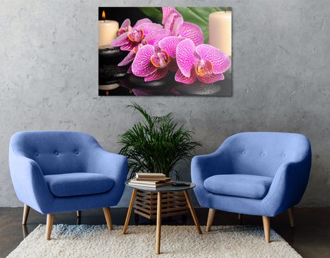 OBRAZ ZEN KOMPOZICE SE SVÍČKAMI - OBRAZY FENG SHUI - OBRAZY