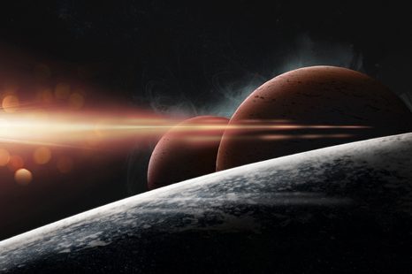 TAPETE PLANETEN IN DER GALAXIE - UNIVERSUM- UND STERNE-TAPETEN - TAPETEN