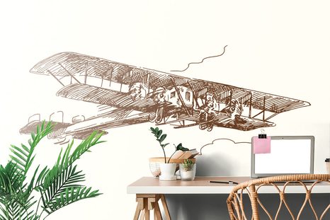 CARTA DA PARATI AUTOADESIVA – BIPLANO RETRÒ - CARTA DA PARATI AUTOADESIVE - CARTA DA PARATI