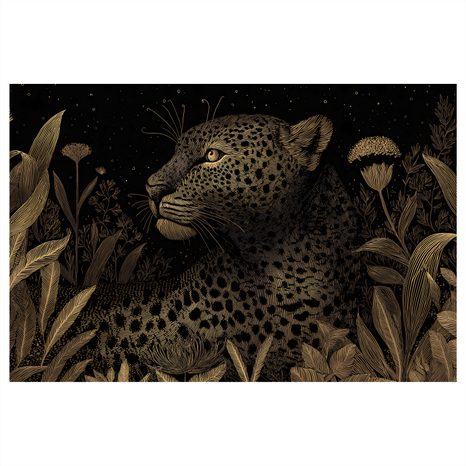 OBRAZ LEOPARD V NOČNÍ DŽUNGLI - OBRAZY LVI A TYGŘI - OBRAZY