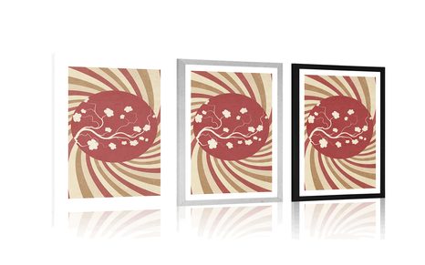 POSTER WITH MOUNT ASIAN GRUNGE BACKGROUND - VINTAGE AND RETRO - POSTERS