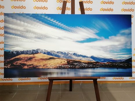 WANDBILD UNTERGEHENDE SONNE ÜBER DEM SEE - BILDER VON NATUR UND LANDSCHAFT - BILDER