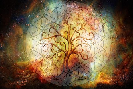 CARTA DA PARATI – ALBERO CON FIORE DELLA VITA - CARTA DA PARATI - 🔥 SVENDITA TOTALE