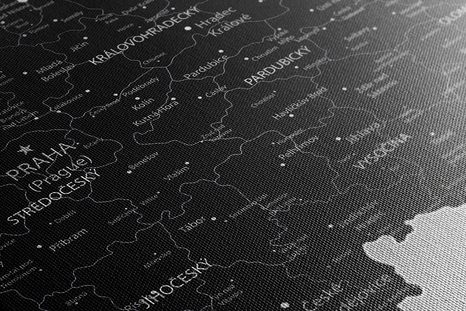 QUADRO IN SUGHERO – MAPPA DELLA REPUBBLICA CECA NERO-GRIGIA CON BANDIERA - QUADRI SU SUGHERO - STAMPE E QUADRI