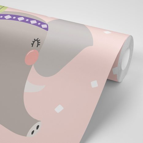 TAPETA SLŮNĚ S INDIÁNSKÝMI PEŘÍČKY - DĚTSKÉ TAPETY - TAPETY