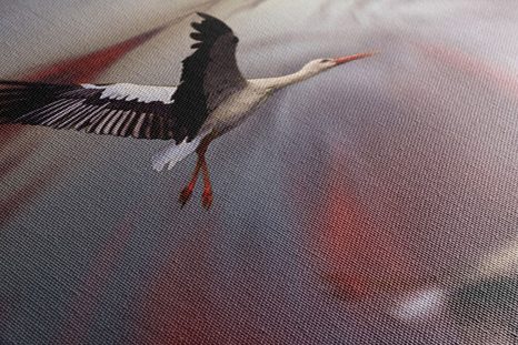 WANDBILD STÖRCHE AUF ABSTRAKTEM HINTERGRUND - BILDER TIERE - BILDER