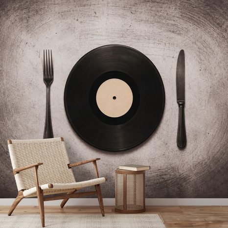 SAMOLEPILNA FOTOTAPETA VINILNA PLOŠČA S PRIBOROM - GLASBENE FOTOTAPETE - TAPETE