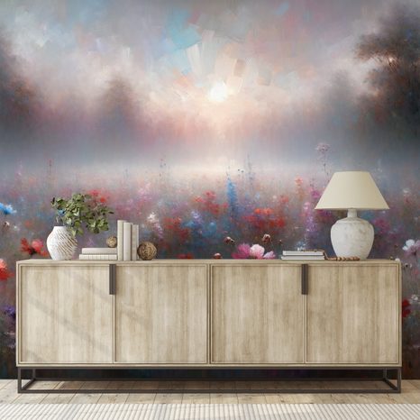 SAMOLEPÍCÍ TAPETA JEMNÉ KVĚTINY V MLŽNÉM OPARU - ΤΑΠΕΤΣΑΡΊΑ ΜΕ ΛΟΥΛΟΎΔΙΑ - ΤΑΠΕΤΣΑΡΊΕΣ