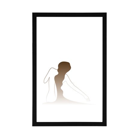 POSTER MIT PASSEPARTOUT GEHEIMNIS DES WEIBLICHEN KÖRPERS - FRAUEN - POSTER