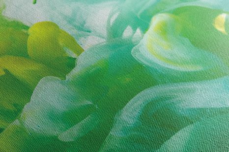 КАРТИНА НА ПЛАТНО – МАСТИЛО В ЗЕЛЕНИ НЮАНСИ - АБСТРАКТНИ КАРТИНИ - КАРТИНИ