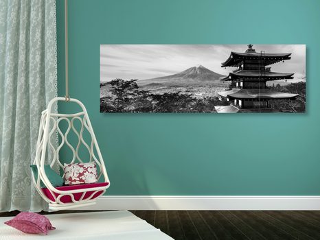 TABLOU MONUMENT PAGODA CHUREITO ÎN DESIGN ALB-NEGRU - TABLOURI ALB-NEGRU - TABLOURI