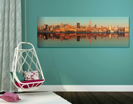 SLIKA OČARLJIV NEW YORK V VODNEM ODSEVU - SLIKE MESTA - SLIKE