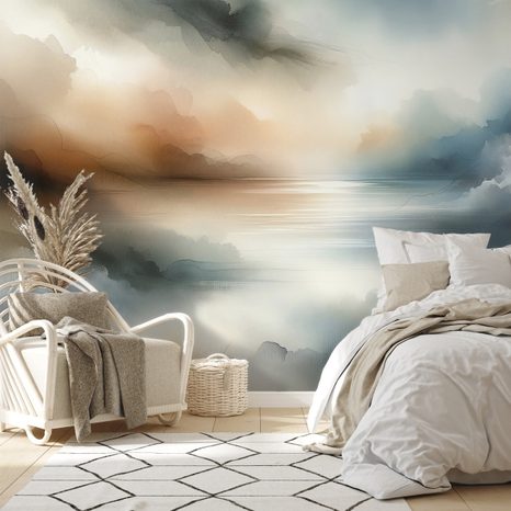 FOTOTAPETE ABSTRAKTE AQUARELLLANDSCHAFT - ABSTRAKTE TAPETEN - TAPETEN