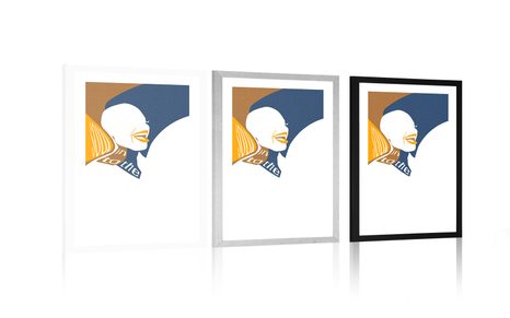 PLAKÁT S PASPARTOU SILUETA ŽENY S NÁPISEM - MOTIVY Z NAŠÍ DÍLNY - PLAKÁTY