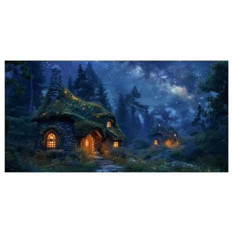SLIKA BLAGDANSKA KUĆICA POD ZVIJEZDAMA - ŠARENE KUĆE - SLIKE