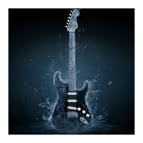 SLIKA GITARA OD VODENIH TONOVA - GLAZBENE SLIKE - SLIKE