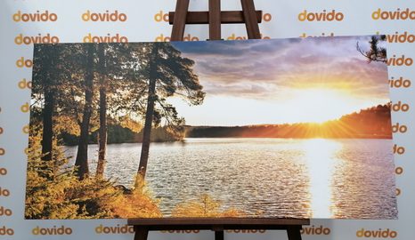 WANDBILD SONNENUNTERGANG ÜBER DEM SEE - BILDER VON NATUR UND LANDSCHAFT - BILDER