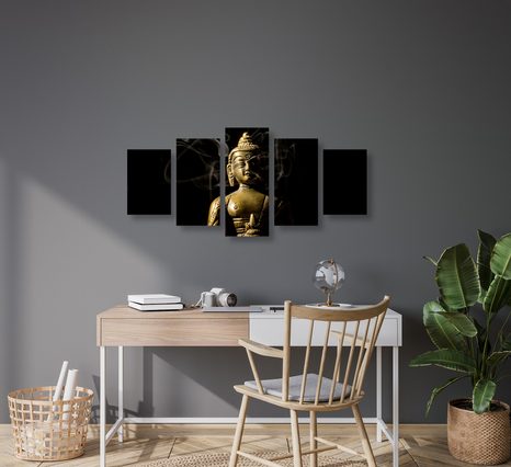5-DÍLNÝ OBRAZ SOCHA BUDDHY - OBRAZY FENG SHUI - OBRAZY