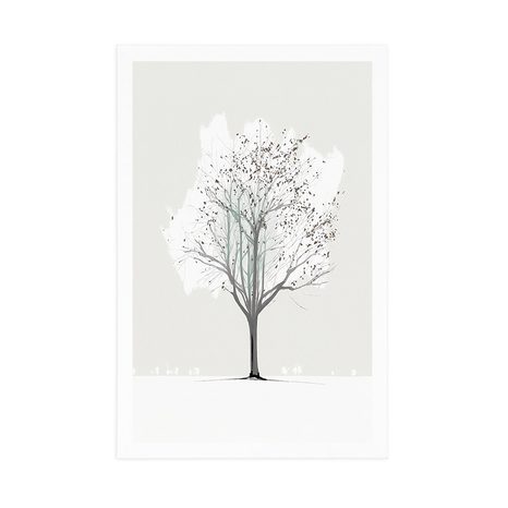 PLAKÁT MINIMALISTICKÝ STROM V ZIMĚ - STROMY A LISTY - PLAKÁTY