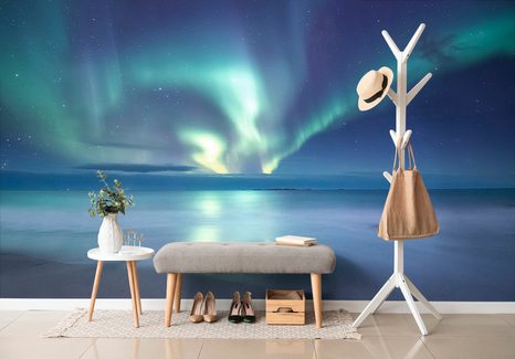 SELBSTKLEBENDE FOTOTAPETE POLARLICHT ÜBER DEM OZEAN - SELBSTKLEBENDE TAPETEN - TAPETEN