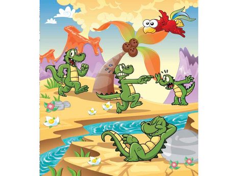 CARTA DA PARATI – COCCODRILLI NELLA TERRA DEI VULCANI - CARTA DA PARATI - 🔥 SVENDITA TOTALE