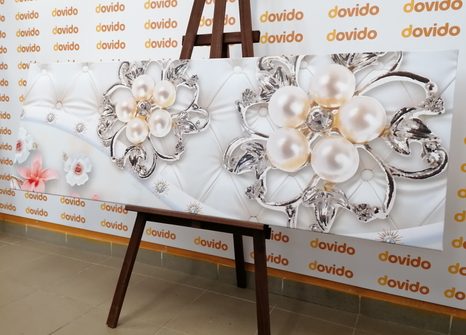 QUADRO SU TELA – GIOIELLI CON MOTIVO FLOREALE - QUADRI ASTRATTO - STAMPE E QUADRI