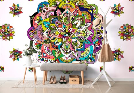CARTA DA PARATI – MANDALA MULTICOLORE - CARTA DA PARATI FENG SHUI - CARTA DA PARATI