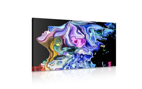 WANDBILD FARBIGE SILHOUETTE EINES FRAUENGESICHTS - ABSTRAKTE BILDER - BILDER