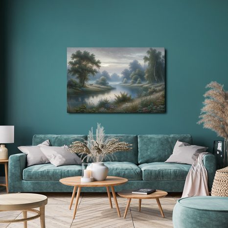 OBRAZ ŘEKA V OPARU - OBRAZY PŘÍRODY A KRAJINY - OBRAZY
