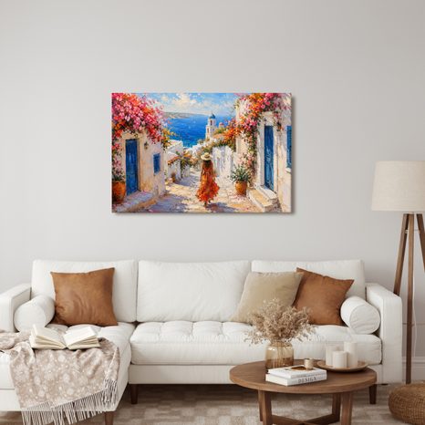 WANDBILD SOMMERLICHE GASSE ZUM MEER - BILDER MEER UND STRAND - BILDER