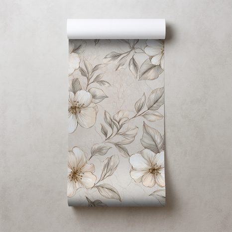 TAPET FLORI VINTAGE ÎN TONURI DELICATE - TAPET FLORI - TAPETURI