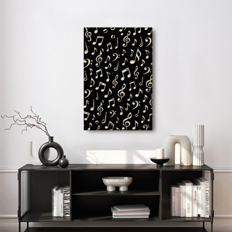 WANDBILD TANZENDE MUSIKSYMBOLE - MUSIKBILDER - BILDER