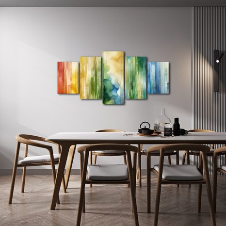 5-DÍLNÝ OBRAZ LESNÍ HARMONIE - OBRAZY ABSTRAKTNÍ TVARY - OBRAZY