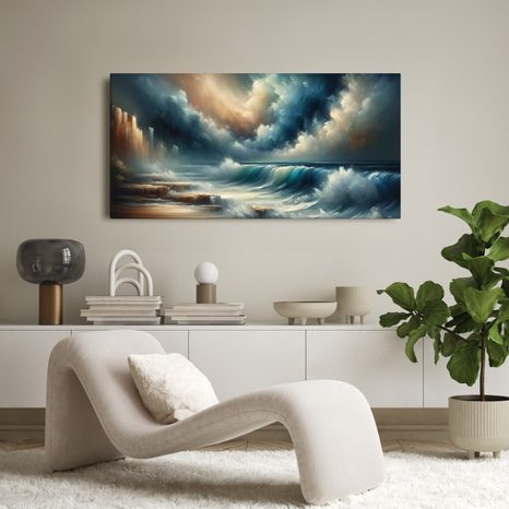 WANDBILD DRAMATISCHE MEERES-HORIZONTE - BILDER MEER UND STRAND - BILDER