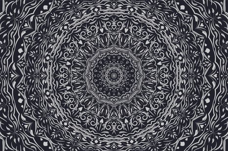 SAMOLEPÍCÍ TAPETA MANDALA VE VINTAGE STYLU V ČERNOBÍLÉM - SAMOLEPÍCÍ TAPETY - TAPETY