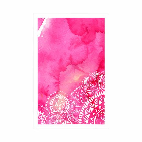 PLAKÁT MANDALA RŮŽOVÝ AKVAREL - FENG SHUI - PLAKÁTY