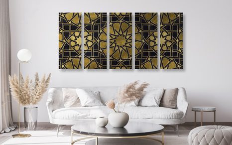 5-DÍLNÝ OBRAZ ORIENTÁLNÍ MOZAIKA - ABSTRAKTNÍ OBRAZY - OBRAZY