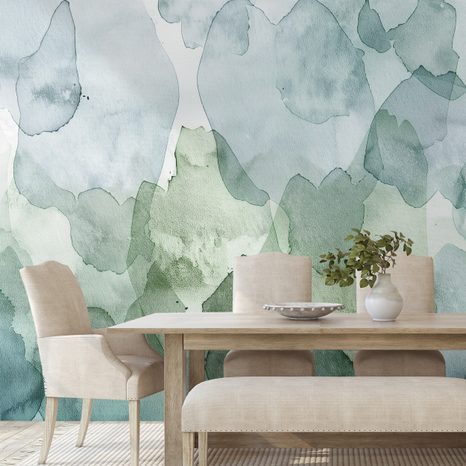 TAPETA AKVARELNE ZELENE MRLJE - APSTRAKTNE TAPETE - TAPETE