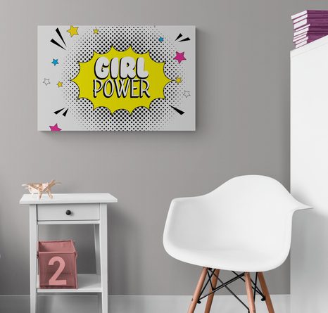 WANDBILD MIT POP-ART-AUFSCHRIFT - GIRL POWER - POP-ART-BILDER - BILDER