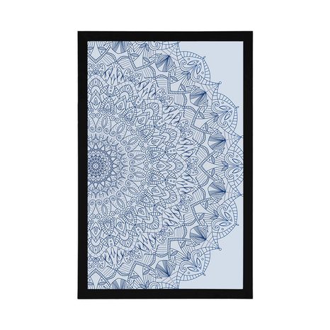PLAKÁT DETAILNÍ MANDALA V MODRÉ BARVĚ - FENG SHUI - PLAKÁTY
