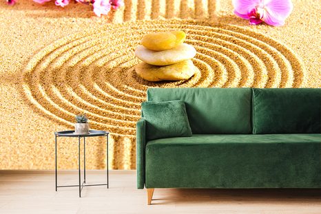 SAMOLEPÍCÍ FOTOTAPETA ZAHRADA S FENG SHUI PRVKY - SAMOLEPÍCÍ TAPETY - TAPETY