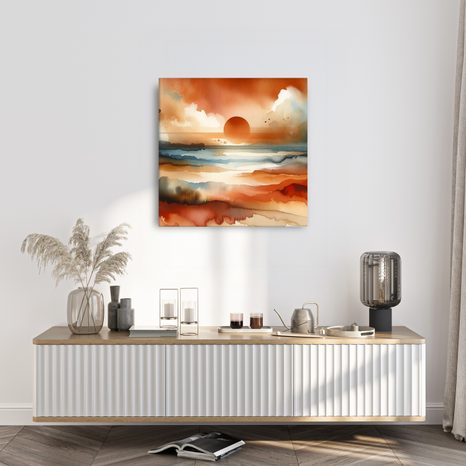 OBRAZ ČERVÁNKY NAD KRAJINOU - OBRAZY VÝCHOD A ZÁPAD SLUNCE - OBRAZY