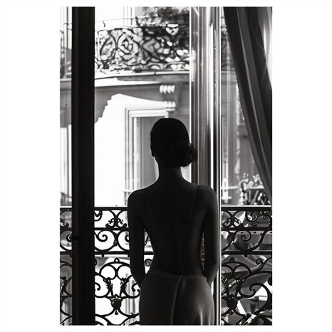 OBRAZ SILUETA U OKNA - OBRAZY ŽENY - OBRAZY