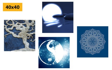 SET DI QUADRI – FENG SHUI IN BLU - COLLEZIONI DI QUADRI - STAMPE E QUADRI