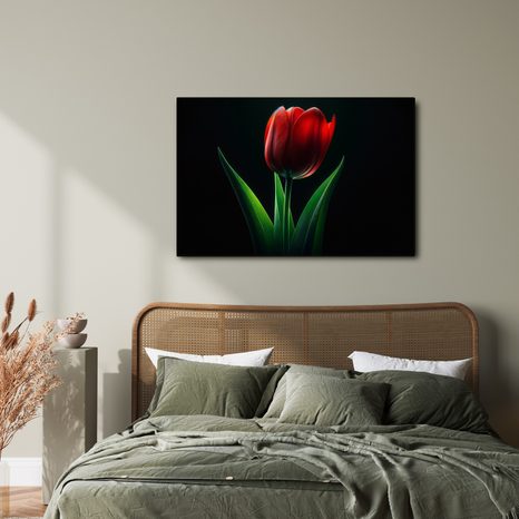 TABLEAU SUR TOILE – ÉLÉGANCE DES TULIPES ROUGES - TABLEAUX - 🔥 VENTE TOTALE